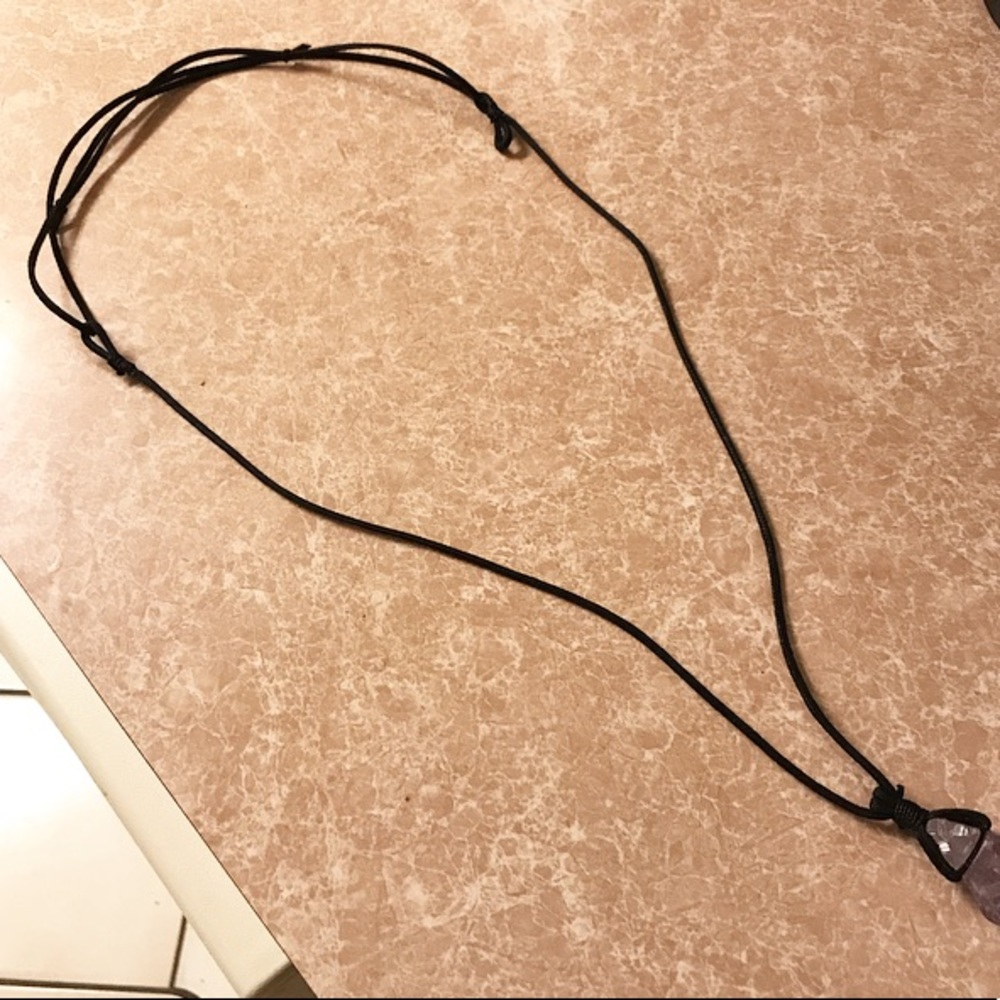 Genuine raw amethyst crystal rock gem necklace - Picture 8 of 8